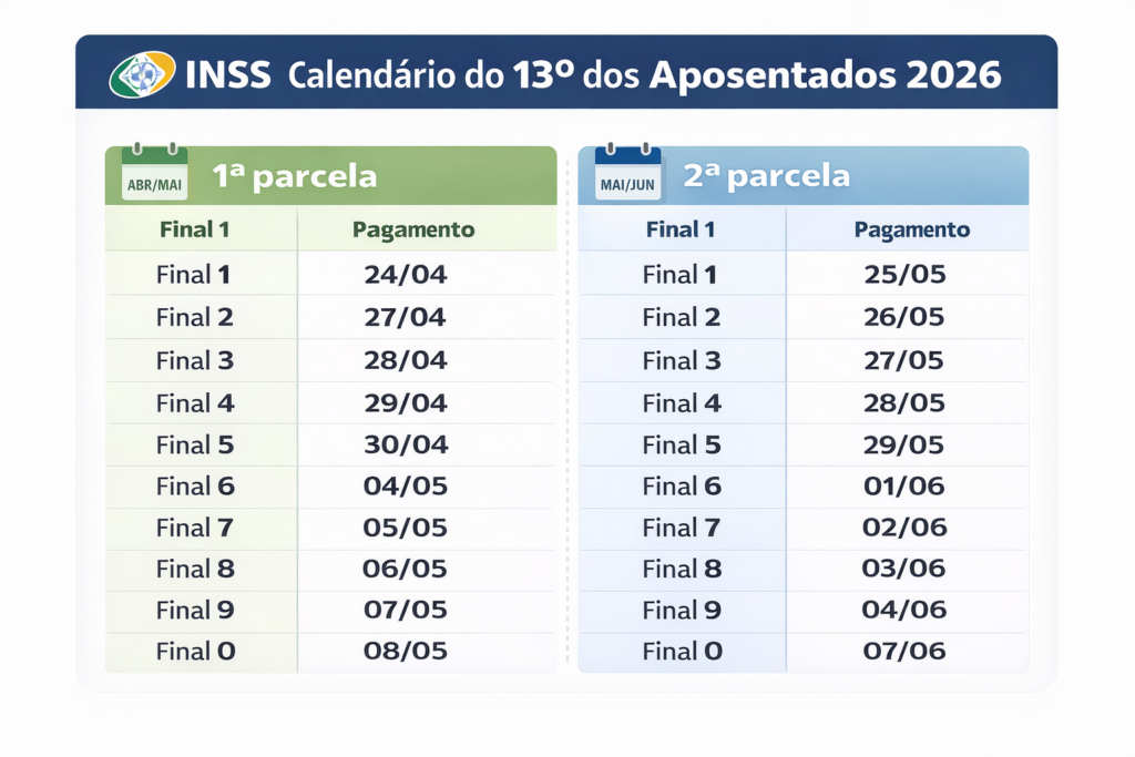 13° dos aposentados 2026